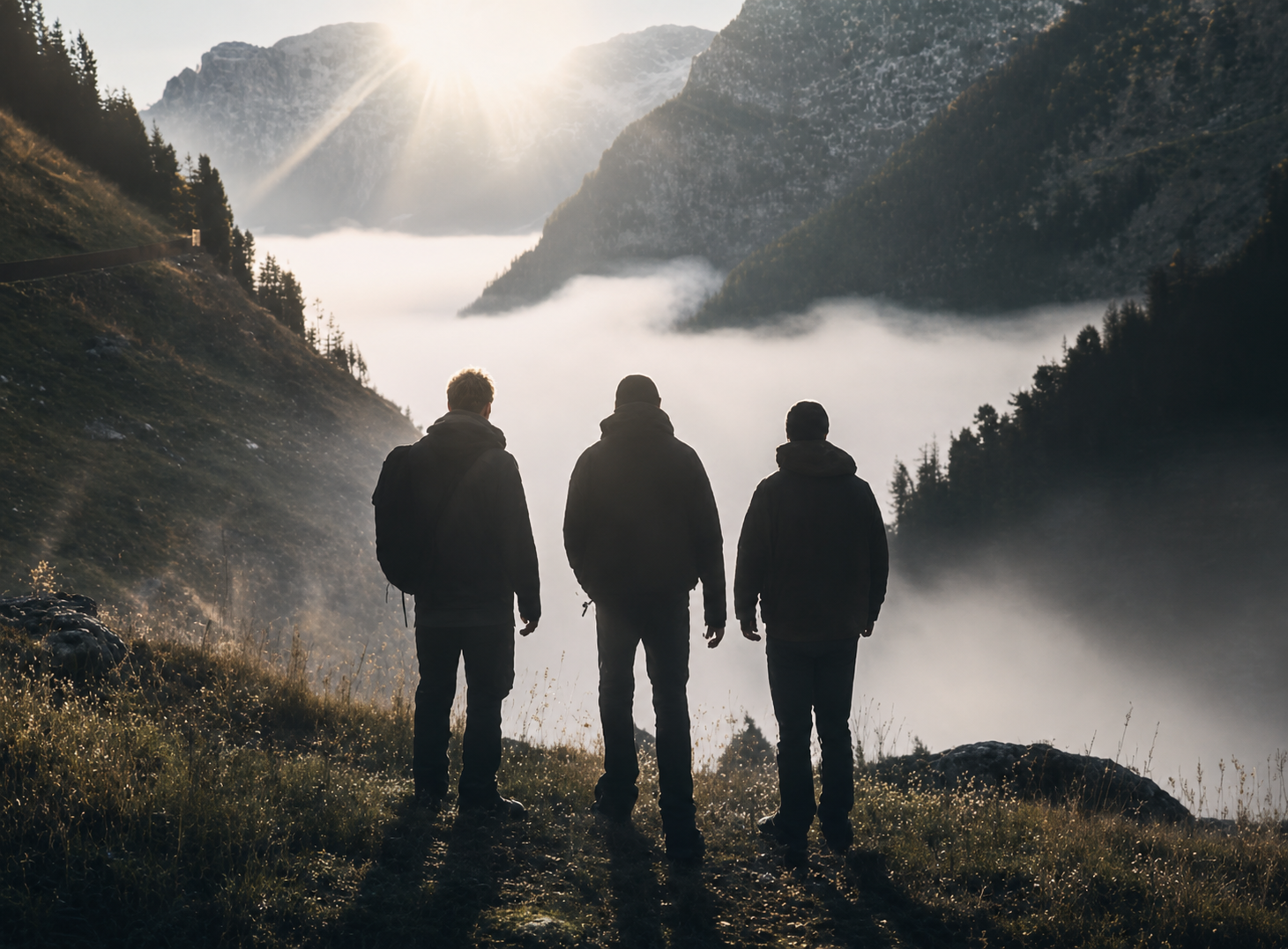 Black Peak Team in alpiner Umgebung